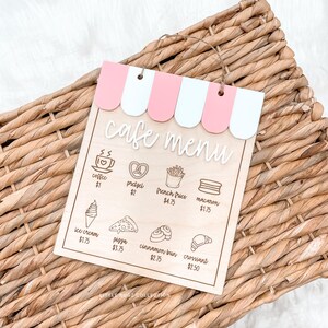 Personalized Pretend Play Cafe Sign | Kids Play Kitchen Decor | Market sign image 2