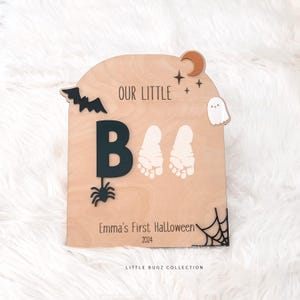 our little BOO halloween sign, baby's first halloween sign, halloween keepsake, custom first halloween