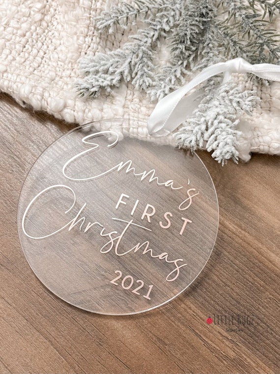 Baby's first christmas, Personalized first christmas ornament, custom ornaments, baby ornament, family acrylic ornament