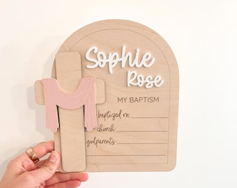 Cartello ricordo per il battesimo / Regalo per il battesimo del bambino / Regalo religioso personalizzato per il battesimo