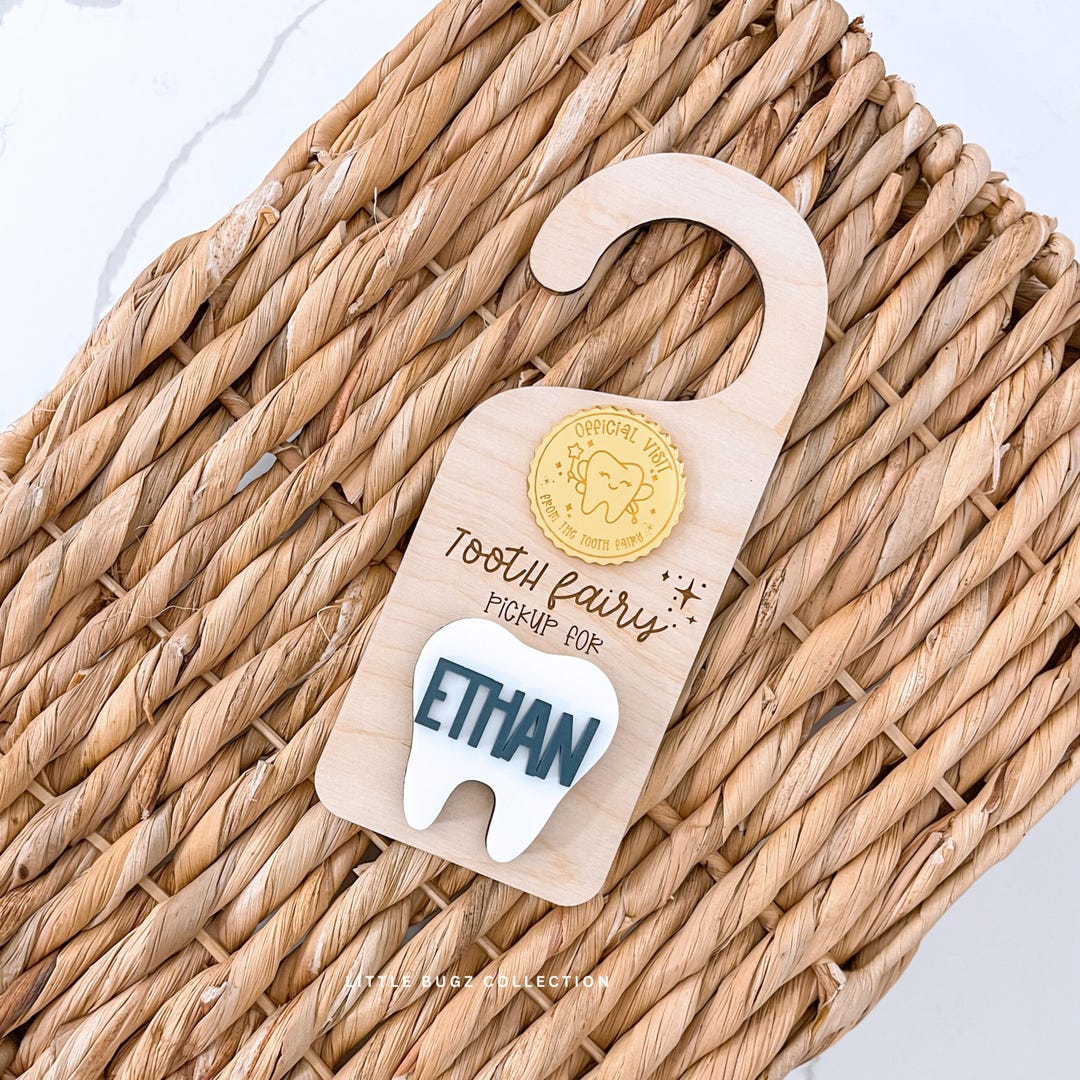 Tooth Fairy Door Hanger | Personalized Tooth Fairy Sign - Etsy
