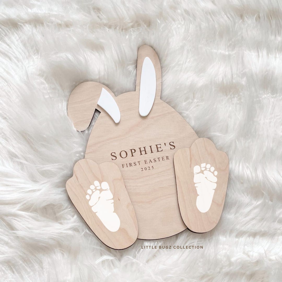 First Easter Signs Personalized Baby's First Easter Sign, Footprint Keepsake - Etsy