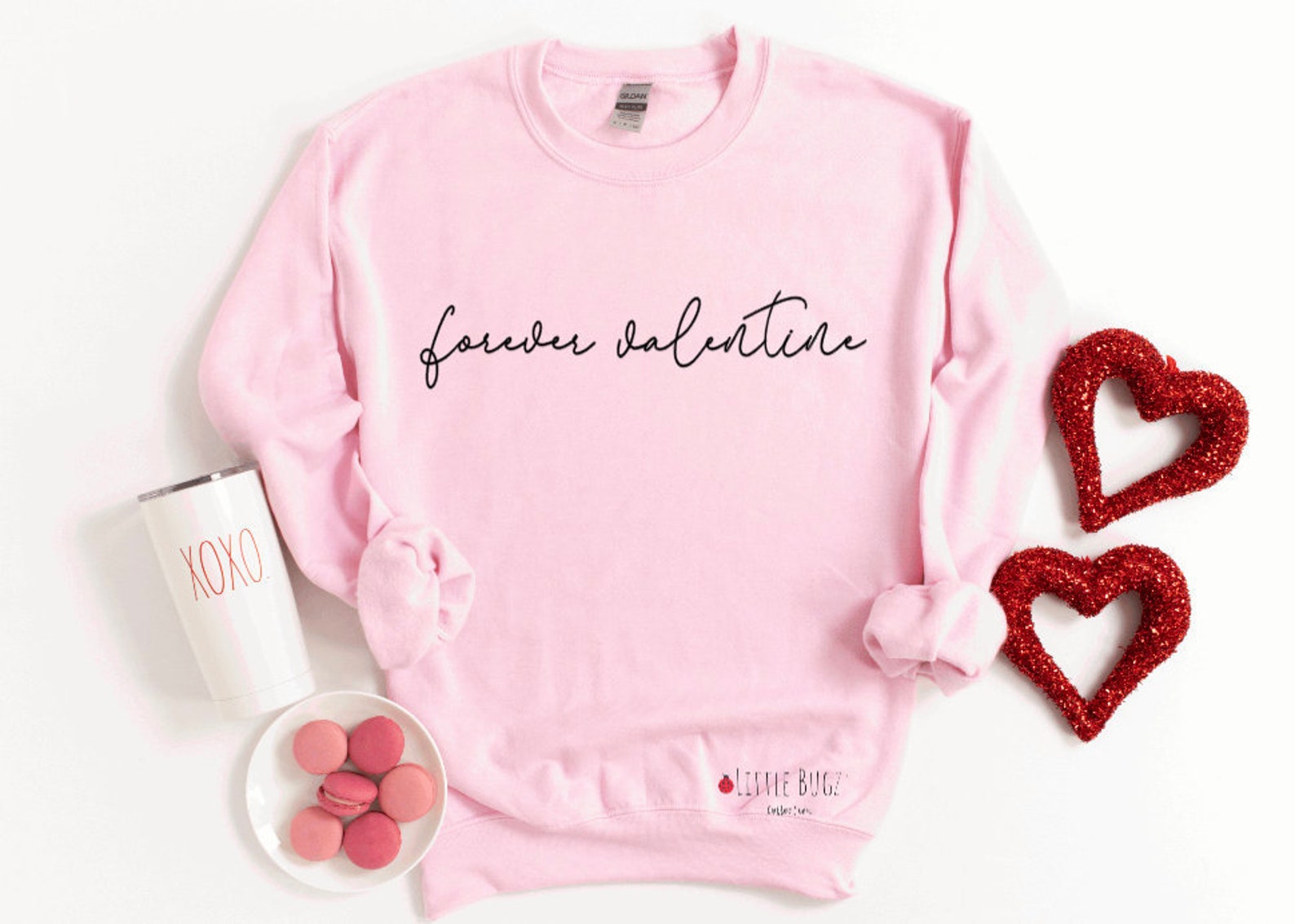 Forever valentine crew neck sweater cute Valentine's Day | Etsy