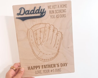 Papà, abbiamo fatto un fuoricampo! Ti consideriamo nostro/a / Regalo di baseball per la festa del papà dai bambini / Decorazione per la cameretta a tema baseball / Regalo per i fan numero 1
