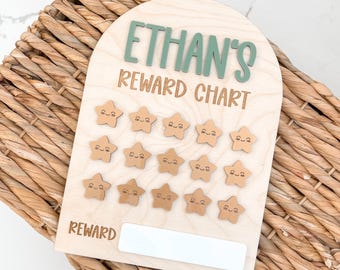 Star Reward Chart | Kids Reward Chart | Wooden Behaviour Chart | Star chart