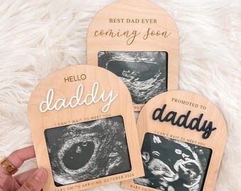 Cornice per ecografia per papà / Cornice "Promosso a papà" / Regalo per annuncio di gravidanza / Regalo per neo papà / Cornice per ecografia "Ciao papà"