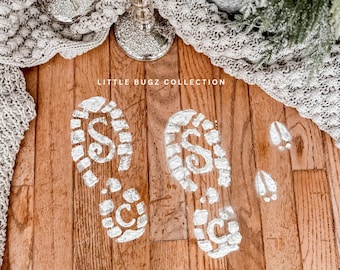 Santa's footprint stencil, Magical Footprint stencil