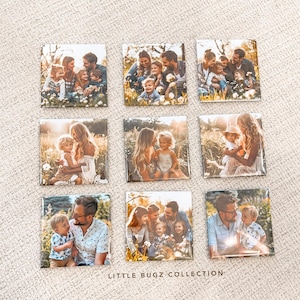 Custom fridge magnets, 2x2 square photos, personalized fridge magnets