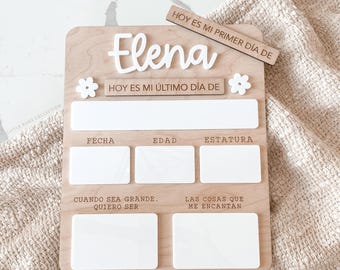 SPANISH First Day of School Sign, Last Day of School Sign, Bilingual School Photo Prop, Back to School Sign