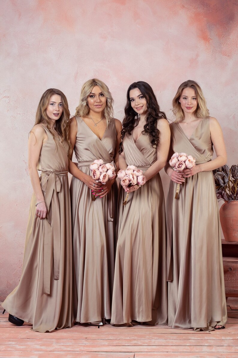 Boho Gown Bridesmaid Maxi Dress Engagement Dress Boho Wedding Dress Maternity Gown Bohemian Silk Dress Infinity Wrap Dress #006