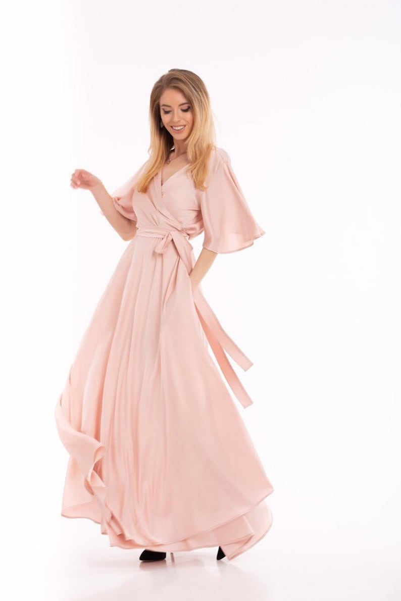 Flattern Rosa Kleid Boho LangesEtsy Ärmel xBQrodWCe