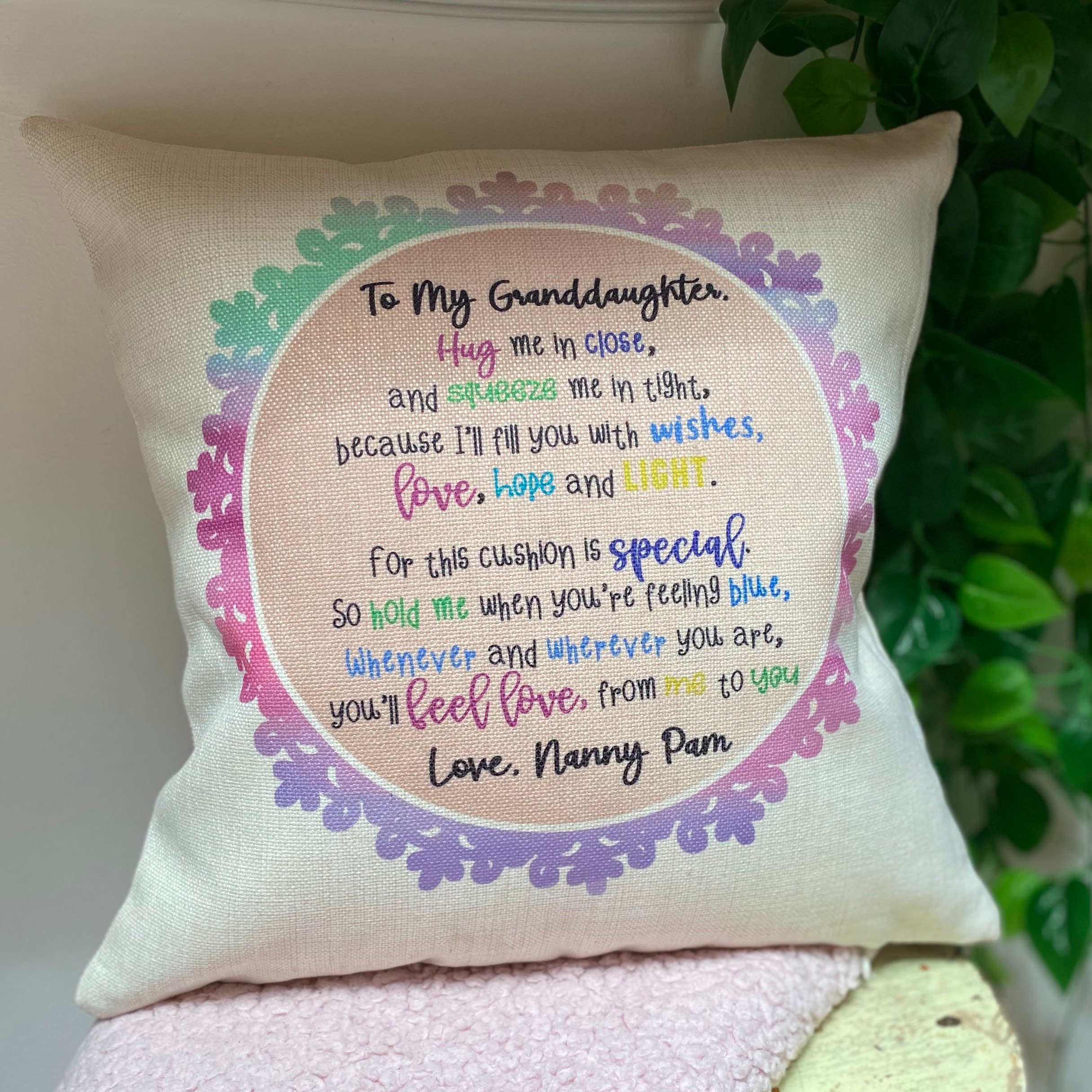 Cuddle Cushion with poem thinking of you gift | Etsy