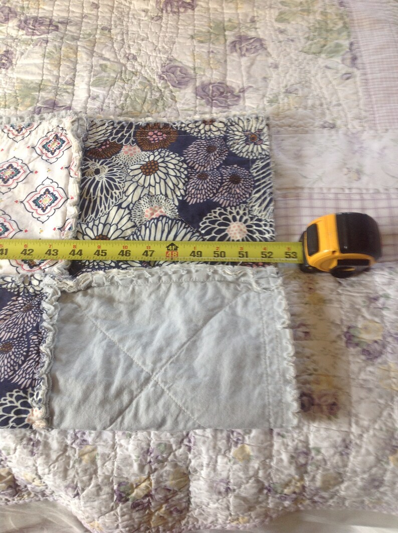 Bohemian Rag Quilt Rag Quilt snuggle blanket BohemianBlanket All Cotton Quilt Throw Size Rag Quilt Yellow Rag Quilt Gray Rag Quilt