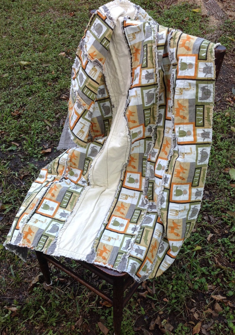 Baby Boy Blanket Baby Boy Shower Gift All Cotton Quilt Green Baby Quilt Rag Quilt Baby Shower Gift Baby Rag Quilt,Animal Quilt