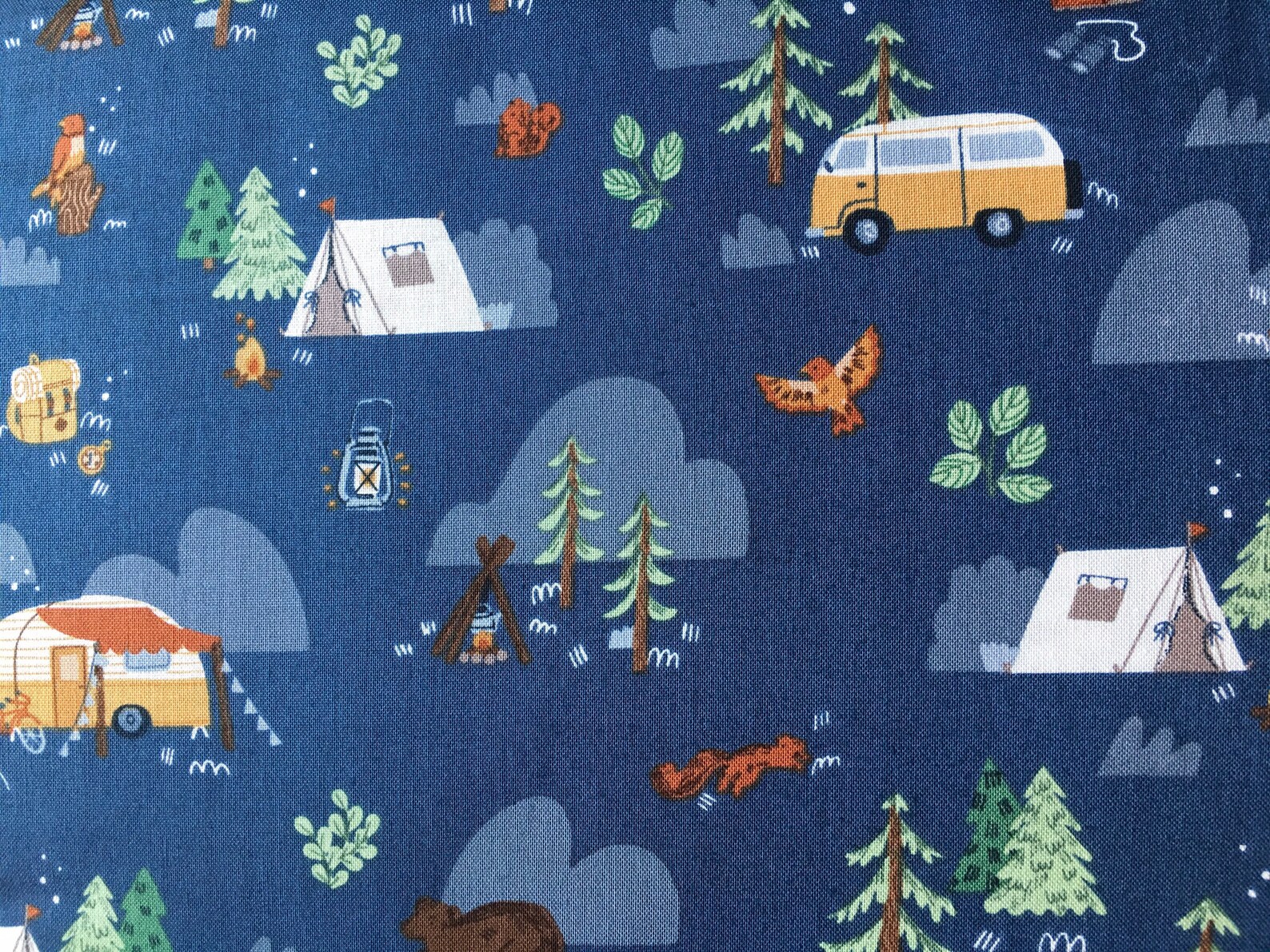 Camper Fabric Camp Woodland Fabric by Riley Blake Navy Etsy