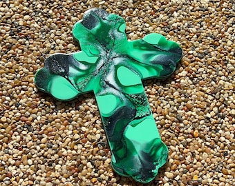 Hand Painted Cross | Gorgeous Green Cross