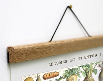 Kitchen Wall Art, Vintage Vegetable Canvas Hanging and Wooden Hanger Art Frame, Kitchen Botanical Canvas Hanging, Kitchen Wall Art for Home