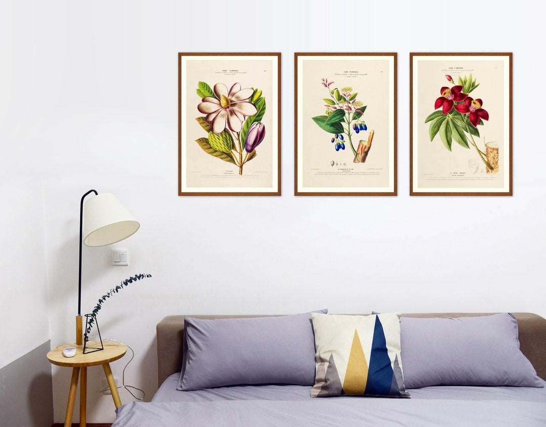 Botanical Set of 3 Prints, Botanical Print Set of 3, Modern Wall Art ...