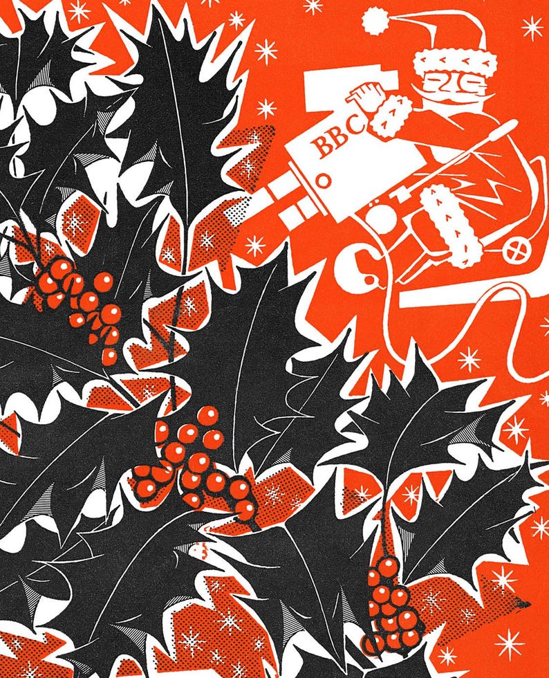 Christmas Wall Decor, Radio Times Christmas, Christmas Print for Your Home, Vintage Magazine