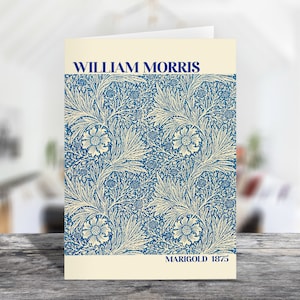William Morris wenskaart, bloemen verjaardagskaart, mooie verjaardagskaart, botanische verjaardagskaart lege verjaardagskaart, gelukkige verjaardagskaart