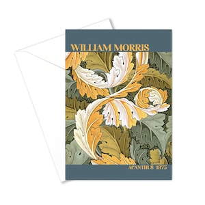 William Morris wenskaart, bloemen verjaardagskaart, mooie verjaardagskaart, botanische verjaardagskaart lege verjaardagskaart, gelukkige verjaardagskaart