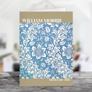 Carte de voeux William Morris, carte d'anniversaire florale, jolie carte d'anniversaire, carte d'anniversaire botanique, carte d'anniversaire vierge, carte de joyeux anniversaire