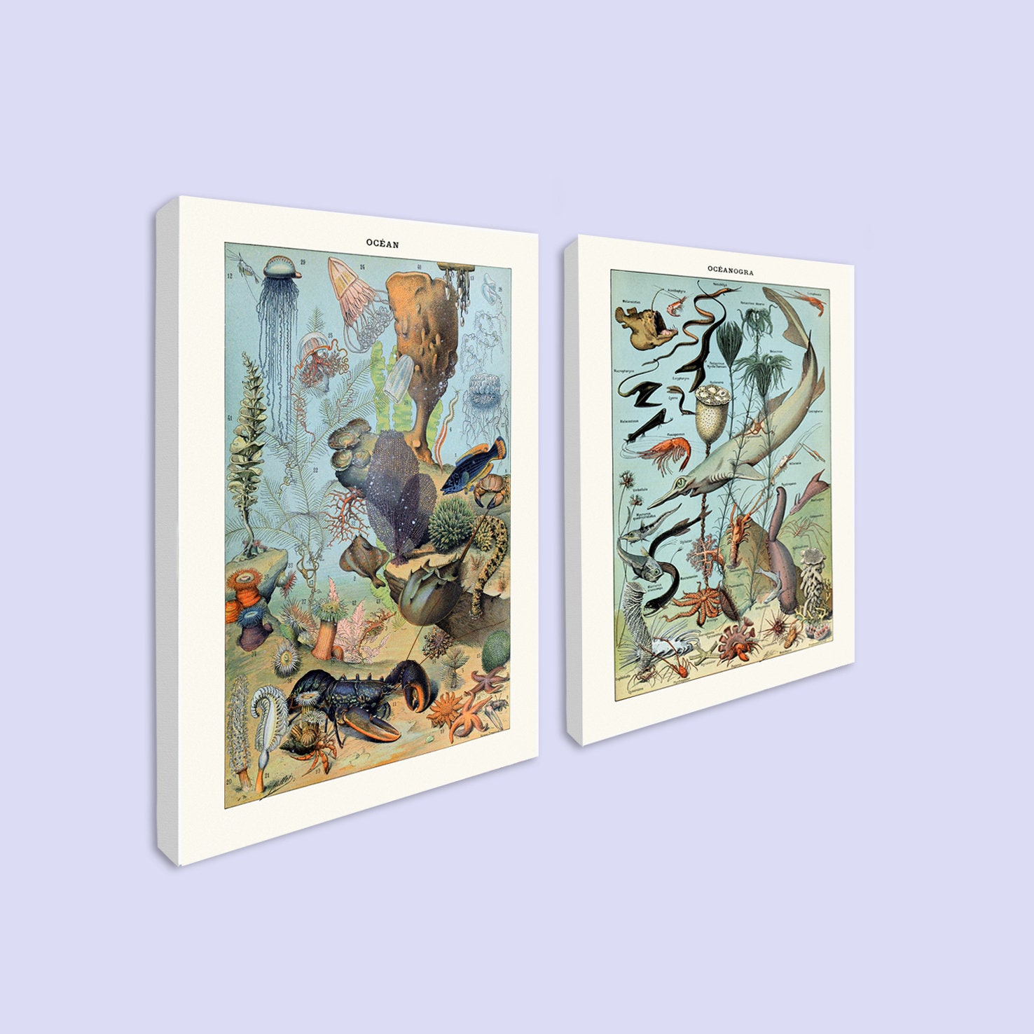 Children's Canvas Wall Art Set of 2 Canvas Prints Sea Etsy UK