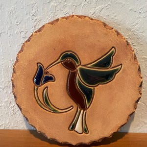 Hummingbird Bread Tile by Famous Fort Collins, Colorado Artist Nan Groves.