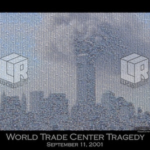 9/11 World Trade Center Erinnerungsposter Mosaik gerahmt WTC