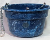 Marbled hanging planter, 10 inch hand painted hanging pot, outdoor garden, indoor flower pot