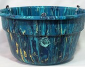 Hand painted hanging pot, 12 inch hanging planter, indoor plant pot, outdoor hanging basket
