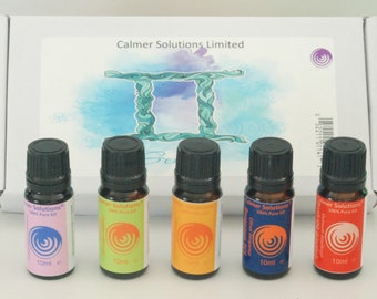 Sternzeichen Zwillinge Collection - Set von 5-10 ml reinen ätherischen Ölen. Ideal für Diffusoren und Ölbrenner