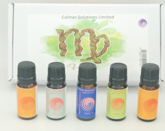 Sternzeichen Jungfrau Collection - Set von 5-10 ml reinen ätherischen Ölen. Ideal für Diffusoren und Ölbrenner