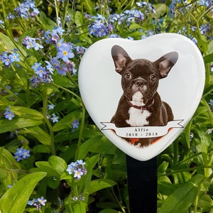 Ceramic Memorial Plaque, with Optional Metal Stake for Garden - 10cm heart, fade-resistant, weatherproof, optional text
