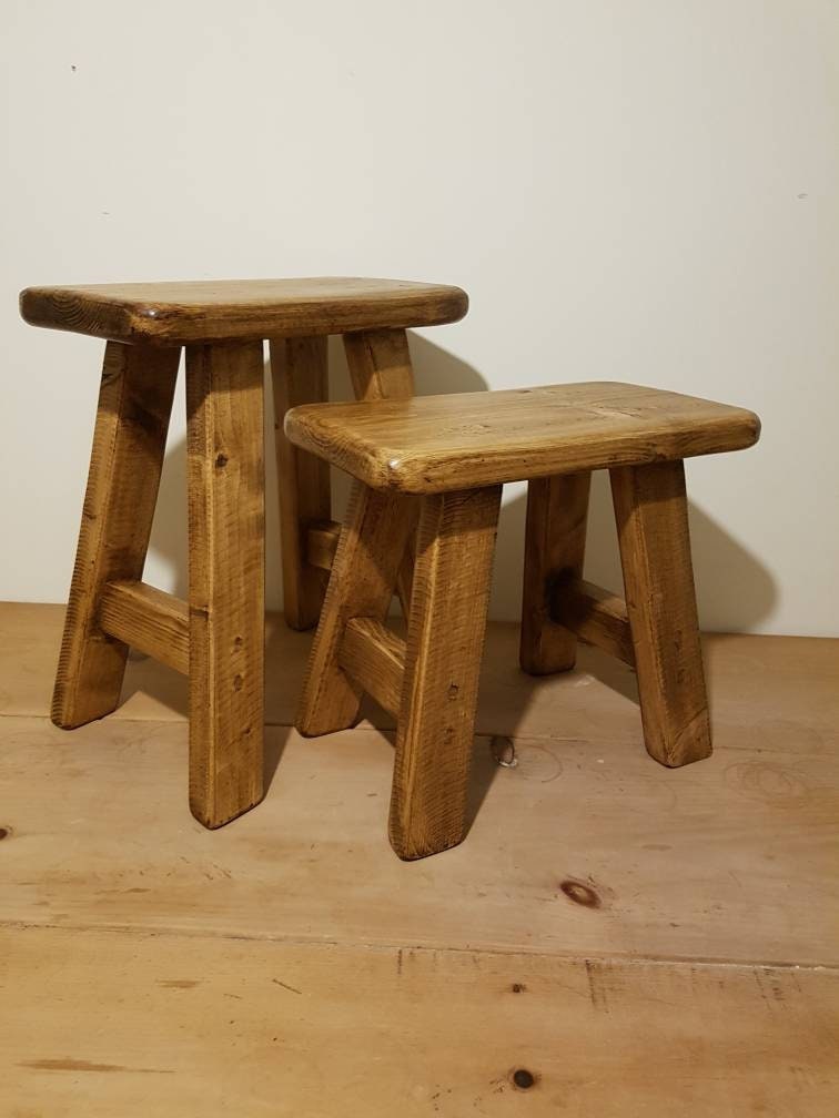 Rustic Wooden Milking Stool - Etsy