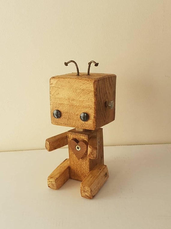 Wooden Robot Baby Bot Rustic Toy Robot Wooden Figurine Wood Figure Wood  Model Desktop Figure -  Canada