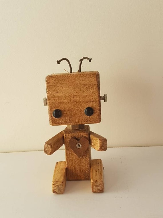 Wooden Robot Baby Bot Rustic Toy Robot Wooden Figurine - Etsy