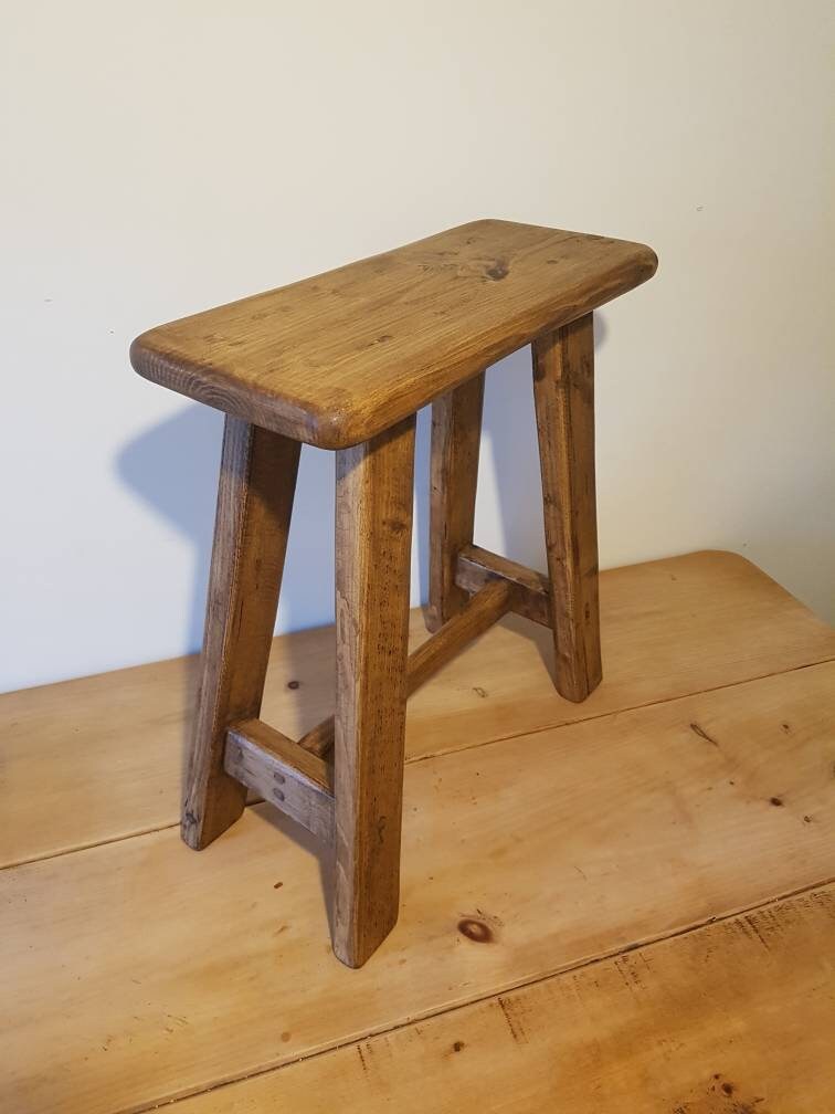 Wooden Milking Stool Large/ Rustic Bench - Etsy