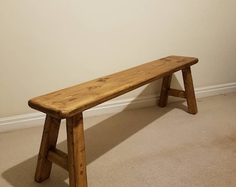 Wooden Milking Stool Large/ Rustic Bench | Etsy UK