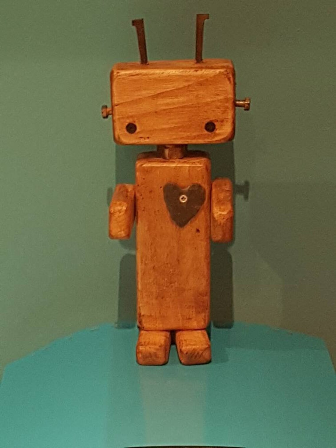 Wooden robot rustic wood model robot toy figurine desk top toy Etsy