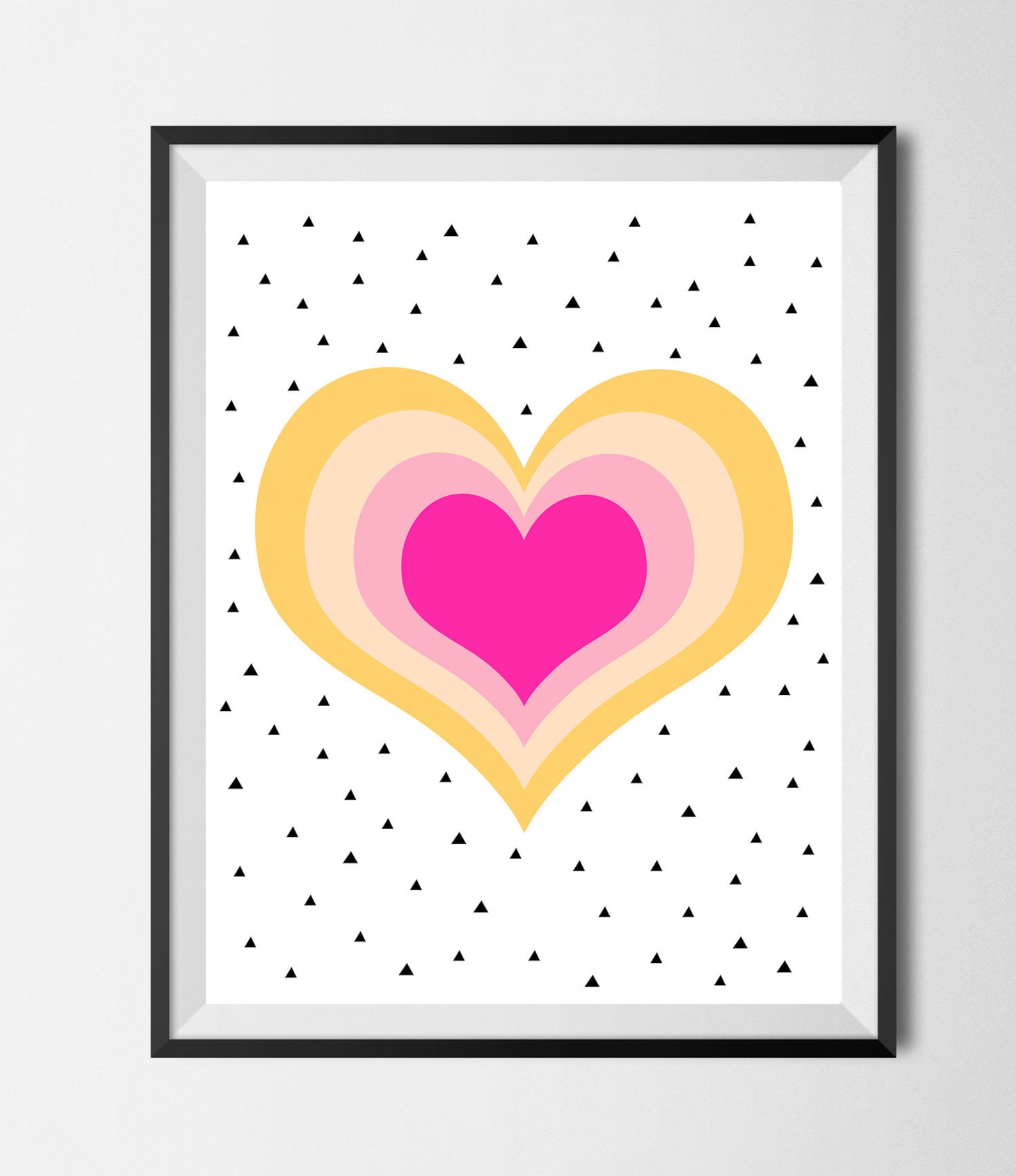 Modern Heart Print Nursery Heart Decor Baby Girl Room Wall Etsy