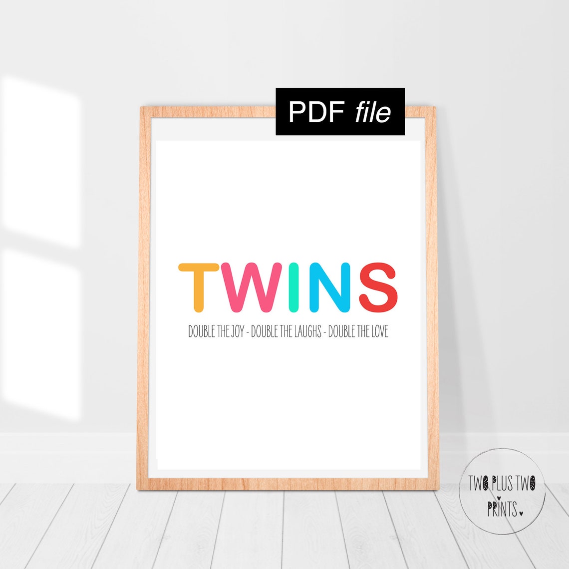 Twins Wall Art Twin Nursery Decor Printable Twin Art Double Etsy