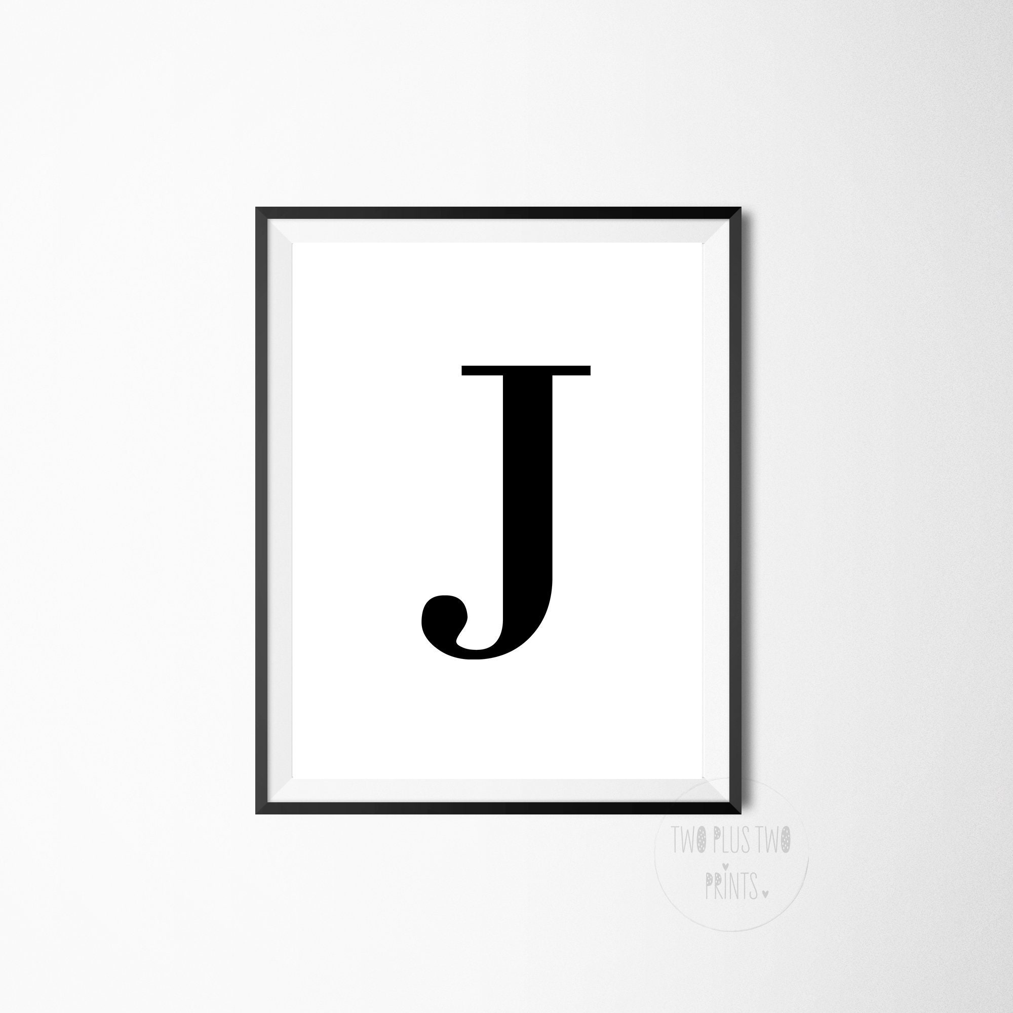 Letter J Print Printable Letter J Last Name Initial J First Etsy