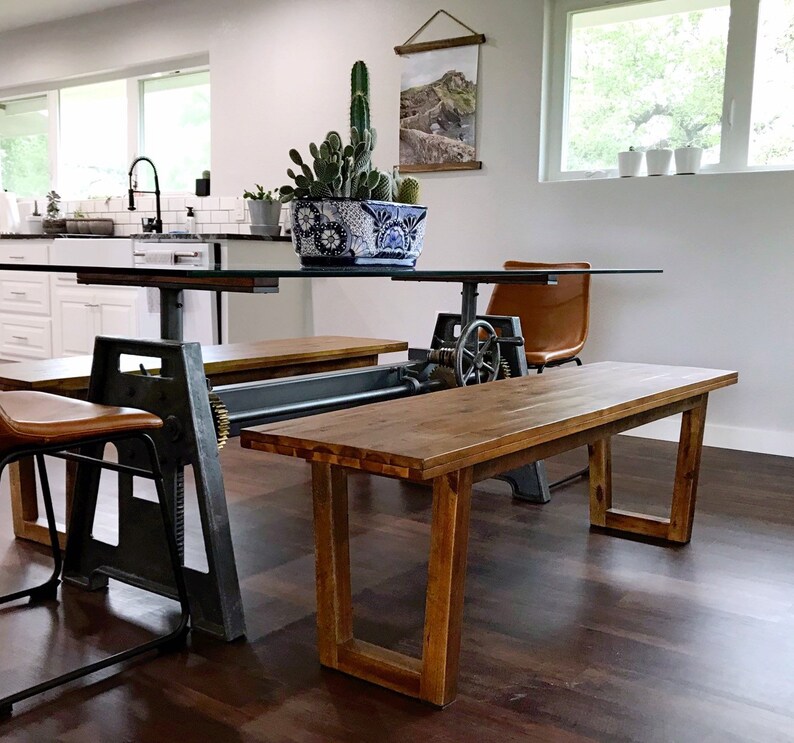 Kitchen Table Bench Dining Room Custom Built Farm Image 0