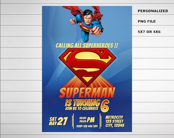 superman invitation etsy