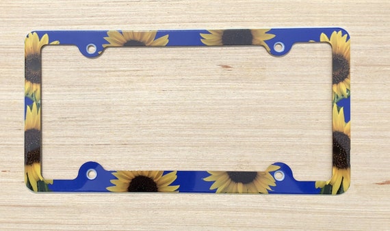 Sunflowers License Plate Frame Decorative Sunflower License - Etsy