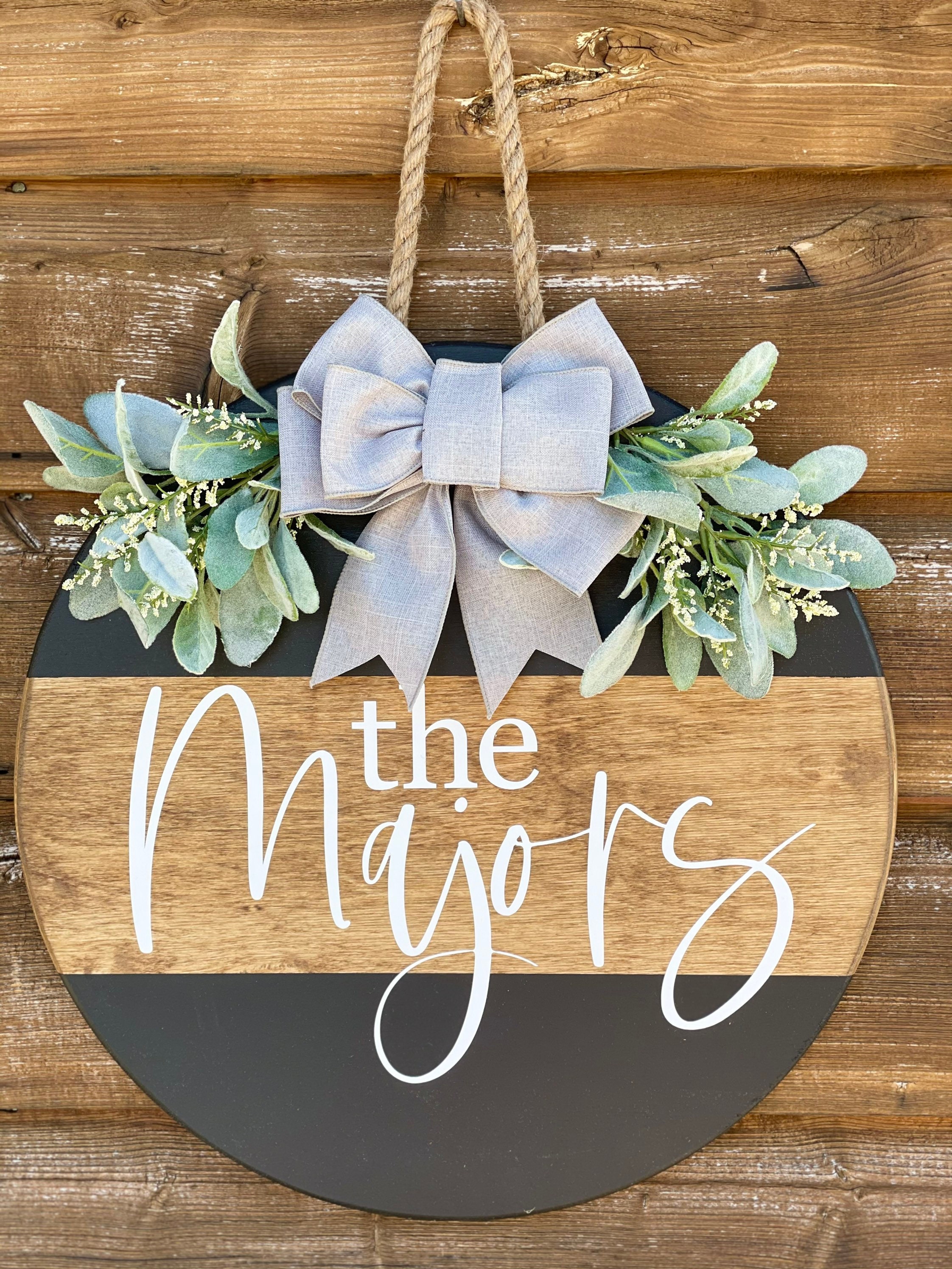 Personalized door hanger custom door hanger last name door Etsy