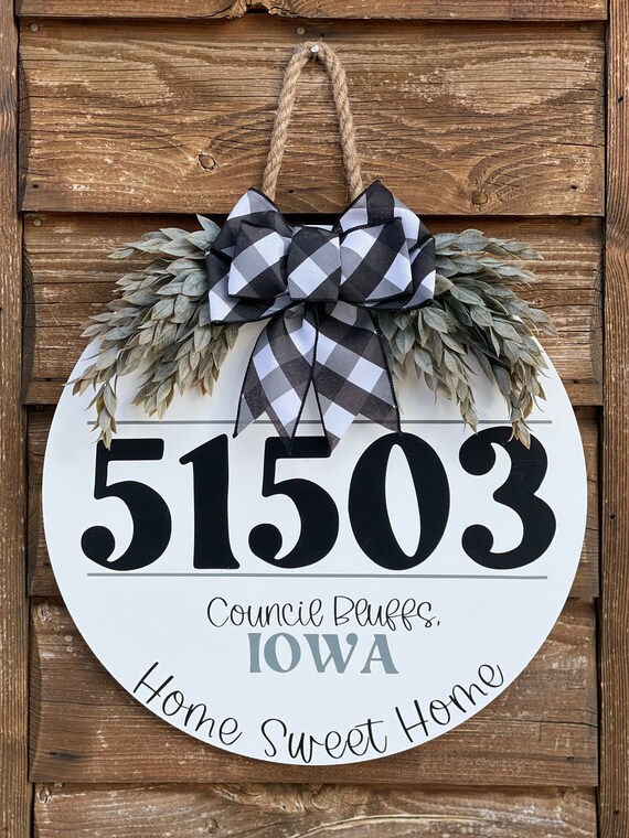 Zip Code Door Hanger Personalized Door Hanger Custom Door - Etsy