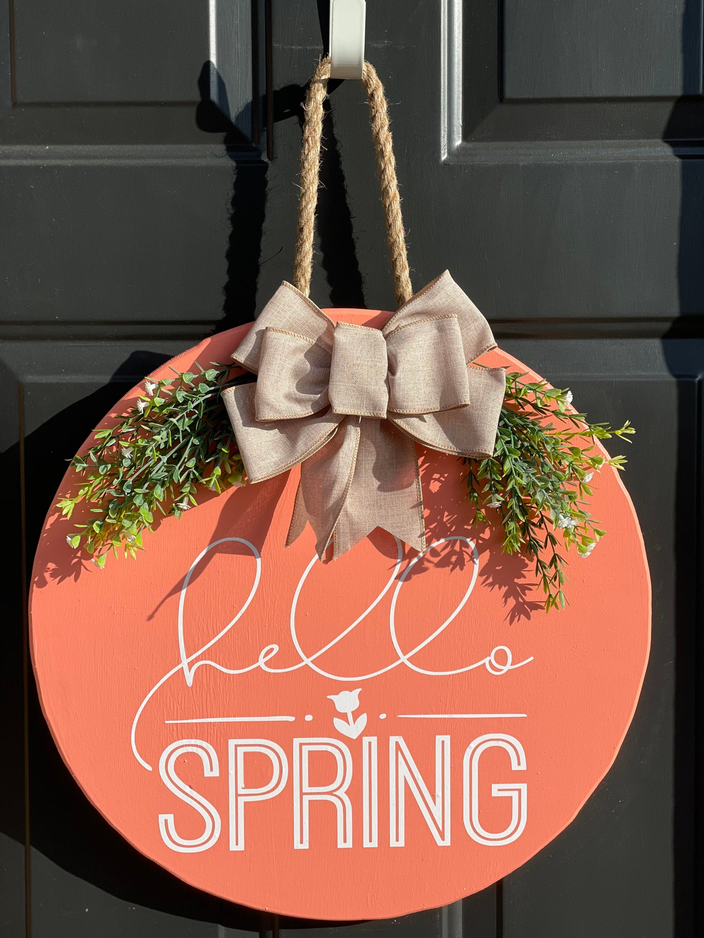 Hello Spring Door Hanger Hello Spring Spring Door Hanger Etsy Canada