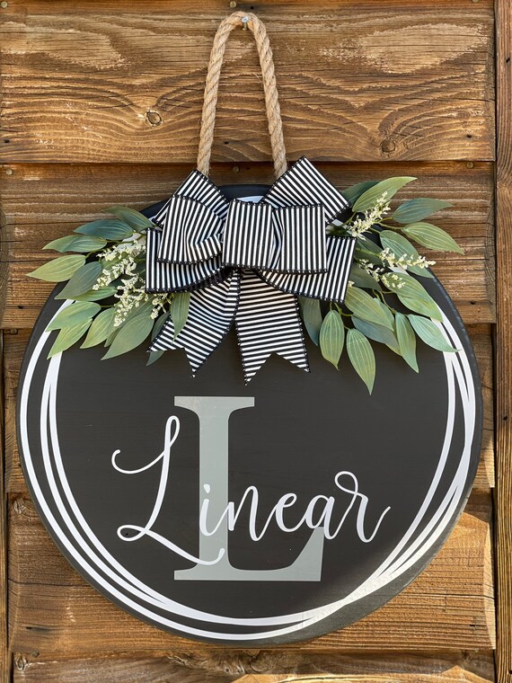 Personalized Door Hanger Last Name Sign Last Name Door Etsy